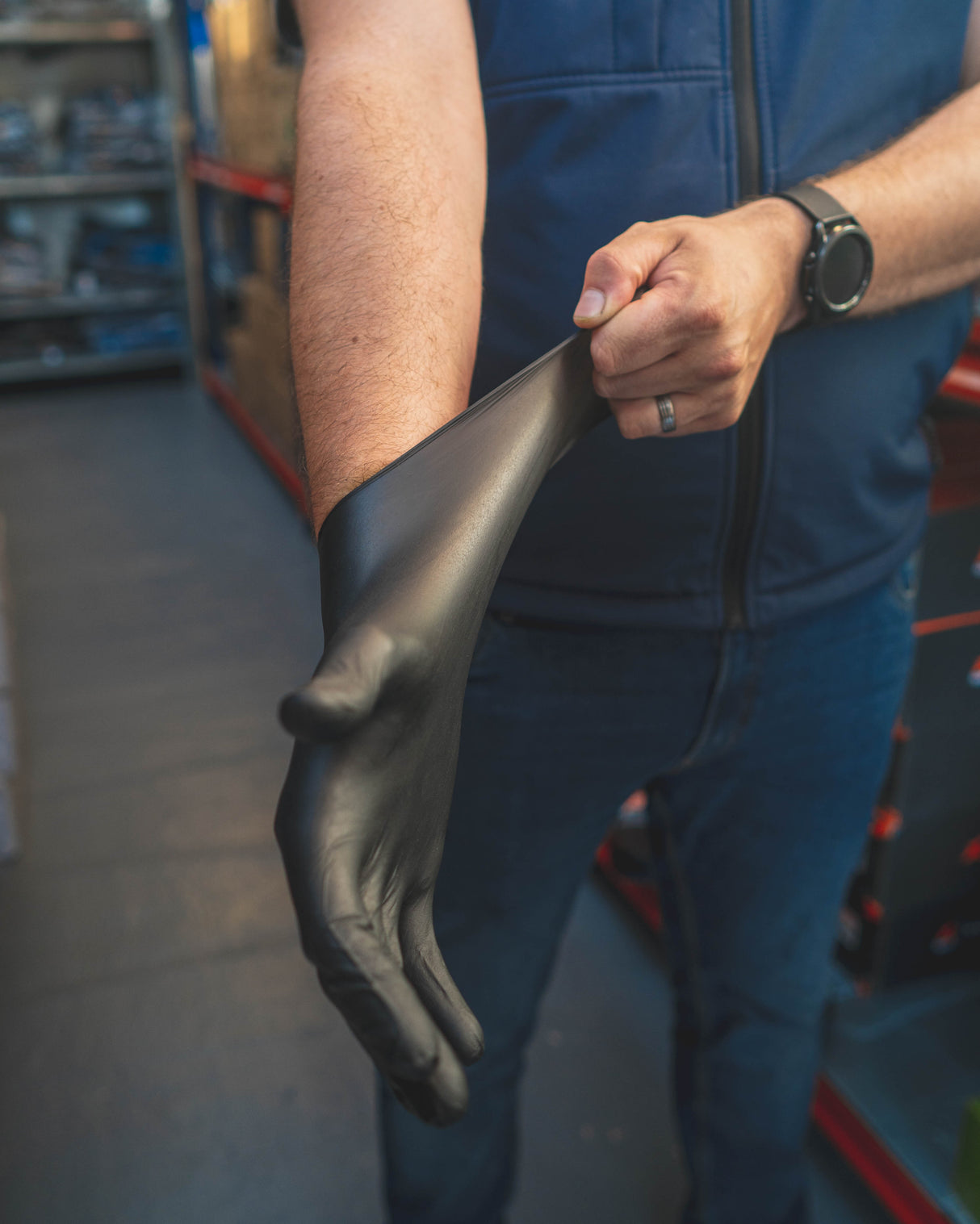 Aurelia Bold Glove Black Nitrile Powder, 100 Box