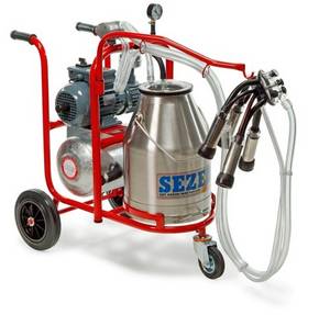 Sezer Portable Milking Machine - Single cluster Single bucket