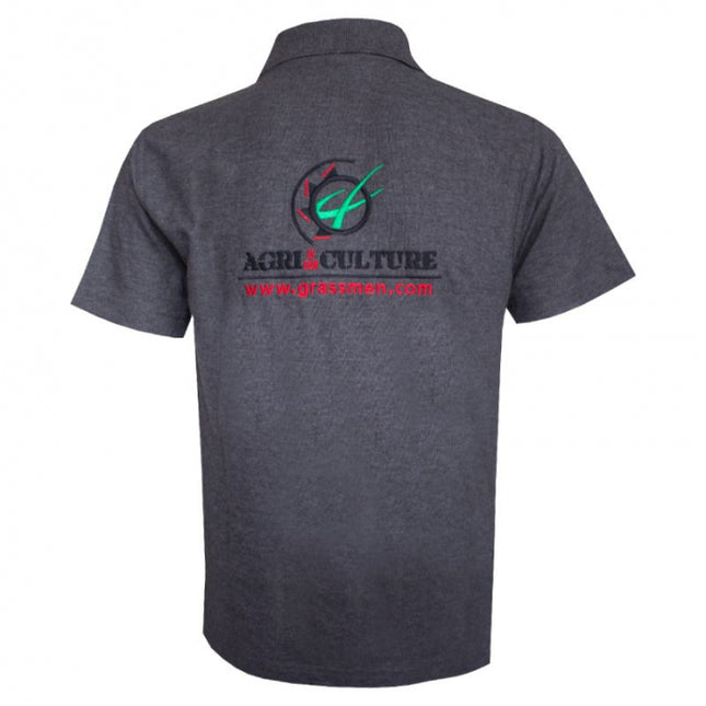 AGRI is our CULTURE Charcoal Polo Shirt  GRASSMEN