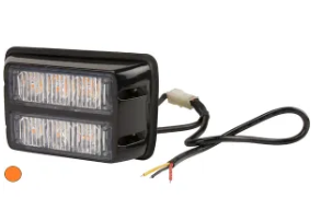 Warning light LED, 18W, 12-24V, amber, bolt on, 106x66x30mm, 6 LED's,