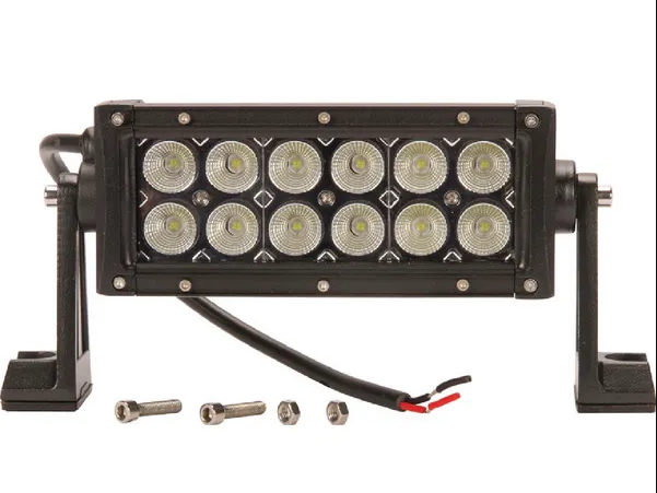Work light bar LED, 36W, 3060lm, rectangular, 12/24V, white, 198.6x79.5mm, Cable, Flood, 12 LED's